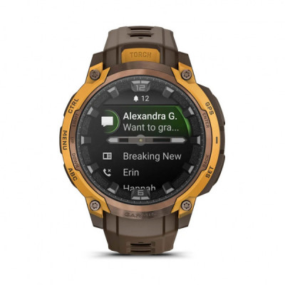 Смарт-годинник Garmin Instinct Crossover AMOLED, BronzeSunburst/Cocoa, GPS смарт-годинник (010-03398-01)