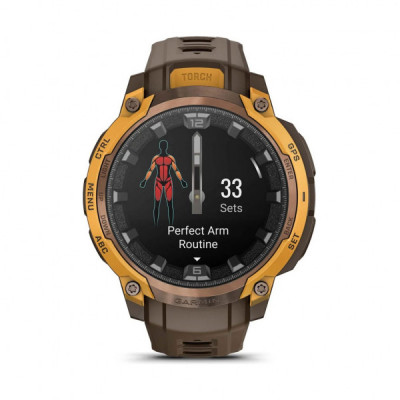 Смарт-годинник Garmin Instinct Crossover AMOLED, BronzeSunburst/Cocoa, GPS смарт-годинник (010-03398-01)