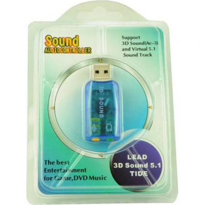 Звукова плата Atcom USB-sound card (5.1) 3D sound (Windows 7 ready) (7807)