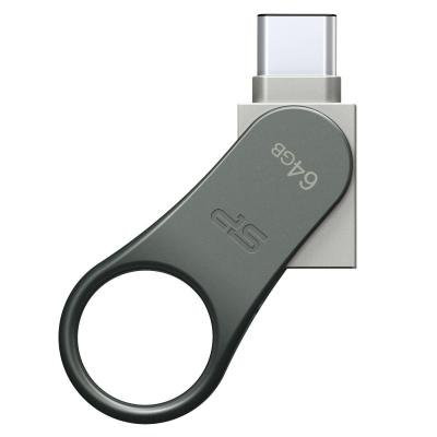 USB флеш накопичувач Silicon Power 64GB Mobile C80 Silver USB 3.2 (SP064GBUC3C80V1S)