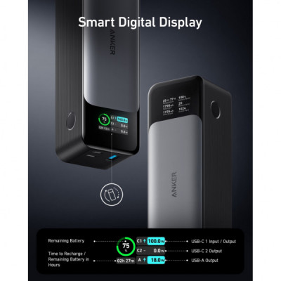 Батарея універсальна Anker 24000mAh PowerCore 737 GaNPrime 140W PD Black (A1289011) Батарея універсальна Anker 24000mAh PowerCore 737 GaNPrime 140W PD Black (A1289011)