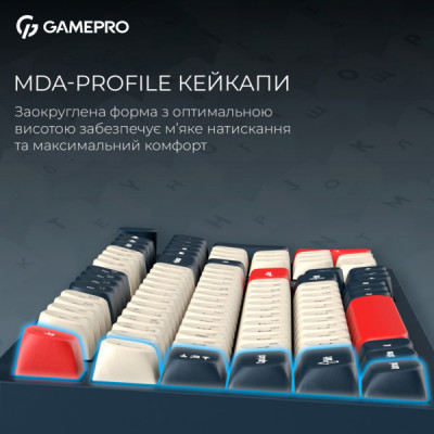 Клавіатура GamePro Asgard Drakkar Keychron Super Red Switch Wireless/Bluetooth/USB UA Blue (MK305BL)