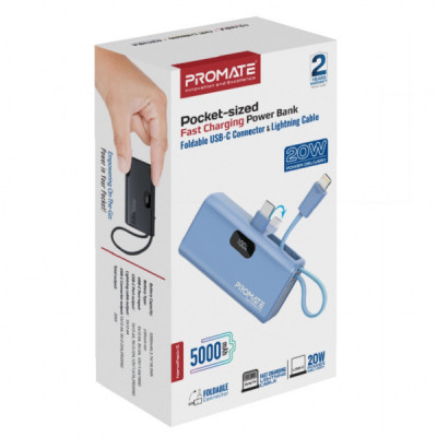 Батарея універсальна Promate 5000mAh PD/20W (nanopack-5.navy) Батарея універсальна Promate 5000mAh PD/20W (nanopack-5.navy)