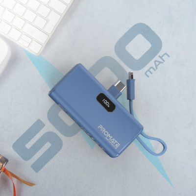 Батарея універсальна Promate 5000mAh PD/20W (nanopack-5.navy) Батарея універсальна Promate 5000mAh PD/20W (nanopack-5.navy)