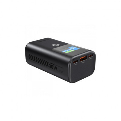 Батарея універсальна Choetech 10000mAh 30W, PD, USB-C, USB-A, Color Display Clock, functionsAlarm,Stopwatch,Timer (B701-CCGY)