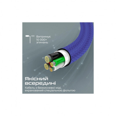 Дата кабель USB-C to USB-C xcord-cc.navy Promate (xcord-cc.navy)