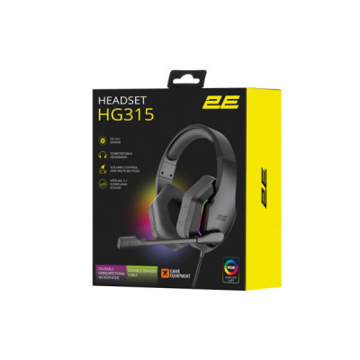 Навушники 2E Gaming HG315 RGB USB 7.1 Black (2E-HG315BK-7.1)