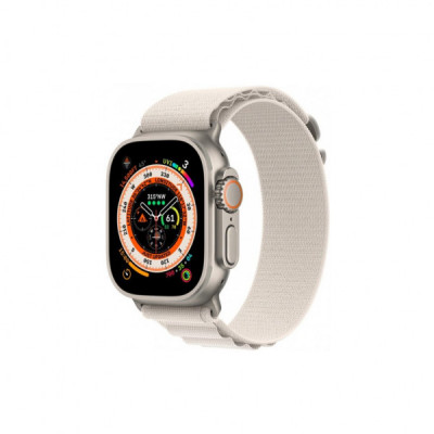 Смарт-годинник Apple Watch Ultra GPS + Cellular, 49mm Titanium Case with Starlight Alpine Loop - Large (MQFT3UL/A)