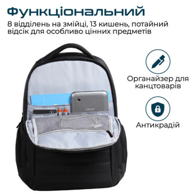 Рюкзак для ноутбука Promate 15.6" Rebel-BP Black (rebel-bp.black)