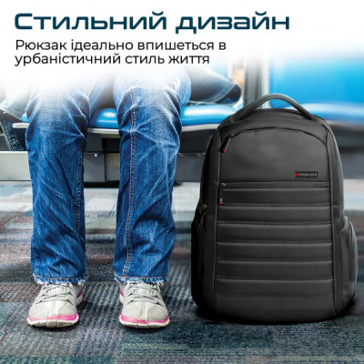 Рюкзак для ноутбука Promate 15.6" Rebel-BP Black (rebel-bp.black)
