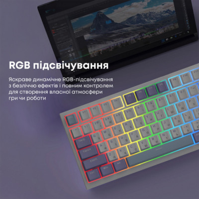 Клавіатура Ajazz AK820 Sea Salt Switch RGB USB-C UA White (AK820-SS-PWB)