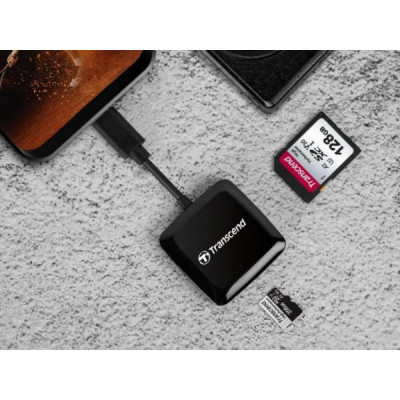 Зчитувач флеш-карт Transcend USB 3.2 Gen 1 Type-C SD/microSD Black (TS-RDC3)