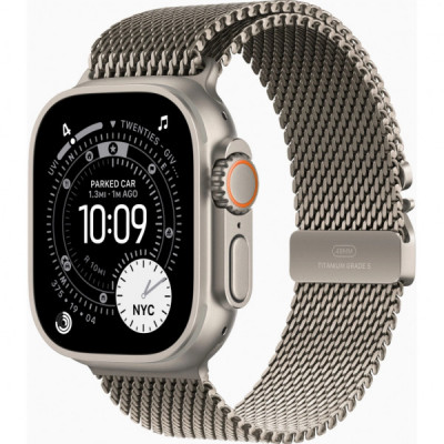 Смарт-годинник Apple Watch Ultra 3 GPS + Cellular 49mm Natural Titanium Case with Natural Titanium Milanese Loop - Me (MEWY4QP/A)