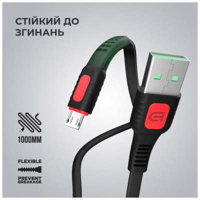 Дата кабель USB 2.0 AM to Micro 5P 1.0m AR15 2.4A black Armorstandart (ARM59535)