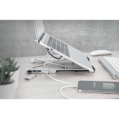 Підставка до ноутбука Digitus Variable Notebook Stand, до 17", USB-C Dock 5-Port (DA-90424)