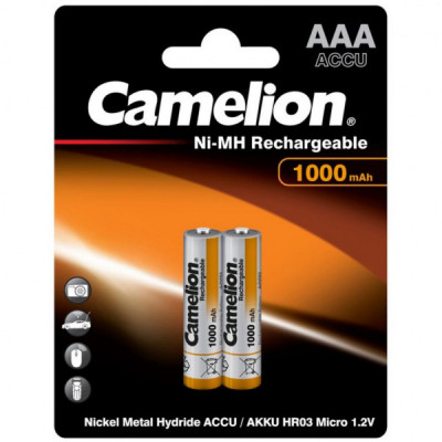 Акумулятор Camelion AAA 1000mAh Ni-MH * 2 R03-2BL (NH-AAA1000BP2)