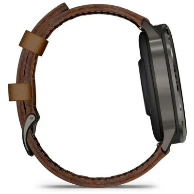 Смарт-годинник Garmin Venu 4 (45mm), Black w/ Slate + Leather, GPS смарт-годинник (010-03014-03)