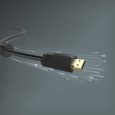 Кабель мультимедійний HDMI to HDMI 15.0m 4K Ethernet Gold Black Hama (00205010)