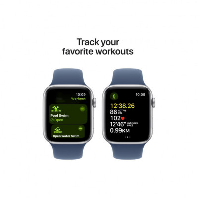 Смарт-годинник Apple Watch SE 2024 GPS 40mm Silver Aluminium Case with Denim Sport Band - S/M (MXEC3QH/A)