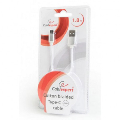 Дата кабель USB 2.0 AM to Type-C 1.8m Cablexpert (CCB-mUSB2B-AMCM-6-S)