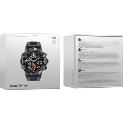 Смарт-годинник HOCO Y20 Smart sports watch(call version) Black (6942007619400)