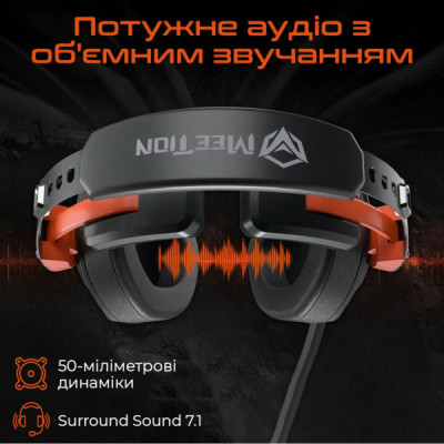 Навушники Meetion HP099 Black/Orange (MT-HP099-A)