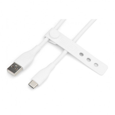 Дата кабель USB 2.0 AM to Type-C 1.0m 60W white Digitus (AK-300340-010-W)