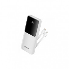 Батарея універсальна Vention 10000mAh 22.5W 3A PD, Built-in USB-C+Lightning Cables, White (FHOW0)