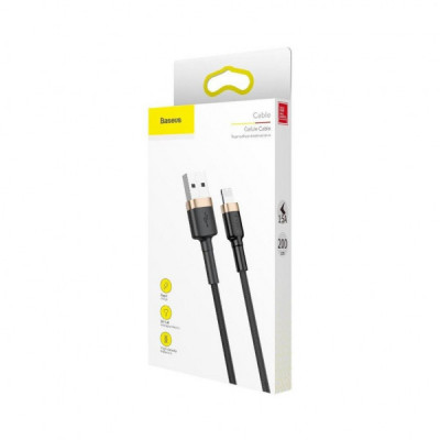 Дата кабель USB 2.0 AM to Lightning 2.0m 1.5A gold-black Baseus (CALKLF-CV1)