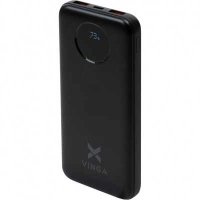 Батарея універсальна Vinga 10000 mAh 22.5W Display Black (VPBB1022)
