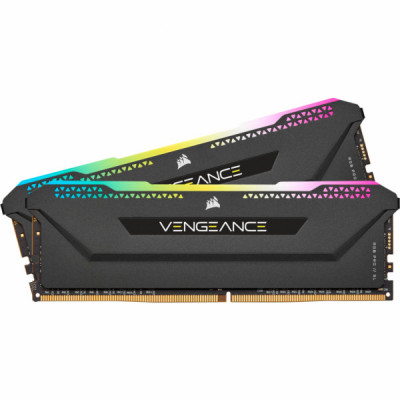 Модуль пам'яті для комп'ютера DDR4 16GB (2x8GGB) 3600 MHz Vengeance RGB Pro SL Black Corsair (CMH16GX4M2D3600C18)