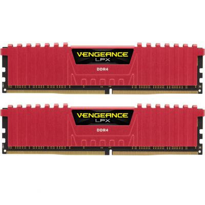 Модуль пам'яті для комп'ютера DDR4 16GB (2x8GB) 3200 MHz Vengeance LPX Red Corsair (CMK16GX4M2B3200C16R)