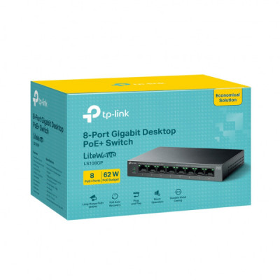 Комутатор мережевий TP-Link LS108GP Комутатор мережевий TP-Link LS108GP