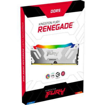 Модуль пам'яті для комп'ютера DDR5 64GB (2x32GB) 6400 MHz Renegade RGB White XMP Kingston Fury (ex.HyperX) (KF564C32RWAK2-64)