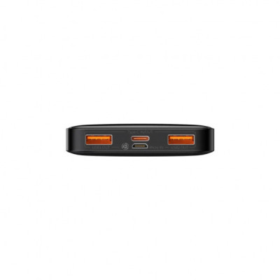 Батарея універсальна Baseus Bipow 10000mAh, 15W, MicroUSB, 2*USB, Type-C, black (PPBD050001)
