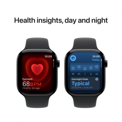 Смарт-годинник Apple Watch Series 10 GPS + Cellular 42mm Jet Black Aluminium Case with Black Sport Band - S/M (MWX63QH/A)