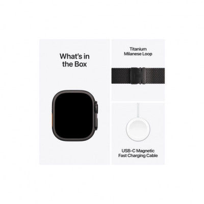 Смарт-годинник Apple Watch Ultra 2 2024 GPS + Cellular 49mm Black Titanium Case with Black Titanium Milanese Loop - L (MX5V3UL/A)