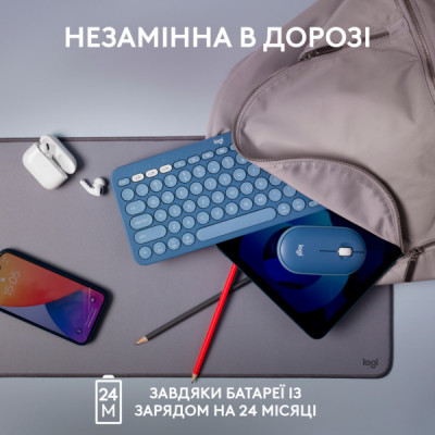 Клавіатура Logitech K380 for MAC Multi-Device Bluetooth UA Blueberry (920-011180)