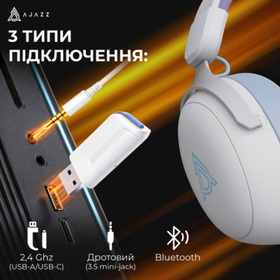 Навушники Ajazz AHM08 MAX 3-Mode White/Purple (AHM08-MAX-PWB)