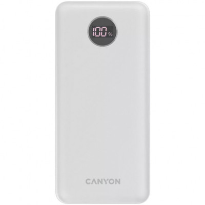 Батарея універсальна Canyon PB-2002 20000mAh, PD/20W, QC/3.0, White (CNE-CPB2002W)