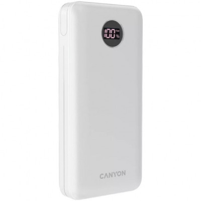 Батарея універсальна Canyon PB-2002 20000mAh, PD/20W, QC/3.0, White (CNE-CPB2002W)