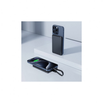 Батарея універсальна Acefast Magnetic Wireless 5000mAh 18W PD, QC/3.0, QI 7.5W, ультра тонкий, M8 Bllack (6974316283386)