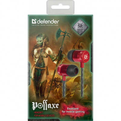 Навушники Defender Pollaxe Black-Red (64453)