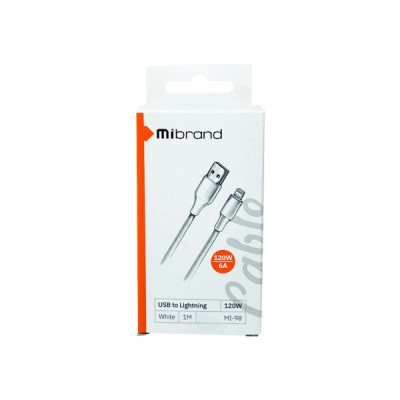 Дата кабель USB 2.0 AM to Lightning 1.0m MI-98 120W White Mibrand (MIDC/98LW)