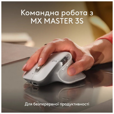 Клавіатура Logitech MX Keys S для MAC Bluetooth/Wireless UA Pale Grey (920-011638)