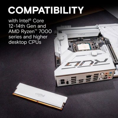 Модуль пам'яті для комп'ютера DDR5 16GB 6400 MHz Pro Overclocking White Micron (CP16G64C38U5W)
