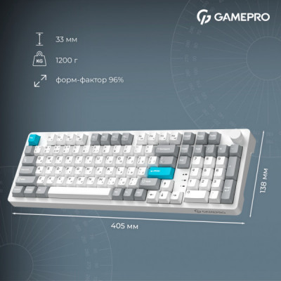 Клавіатура GamePro Asgard Drakkar Keychron Super Red Switch Wireless/Bluetooth/USB UA White (MK305WH)