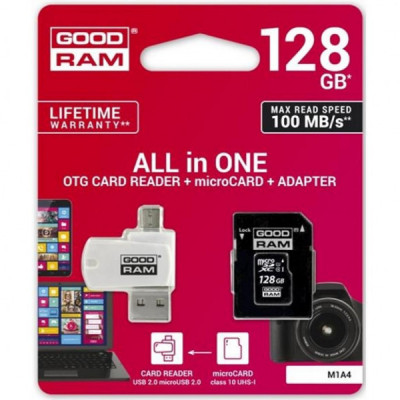 Карта пам'яті Goodram 128GB microSDXC class 10 UHS-I (M1A4-1280R12)