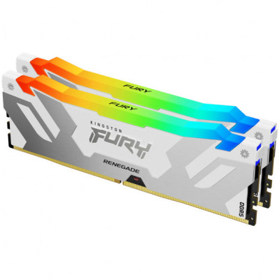 Модуль пам'яті для комп'ютера DDR5 64GB (2x32GB) 6000 MHz Renegade RGB White XMP Kingston Fury (ex.HyperX) (KF560C32RWAK2-64)