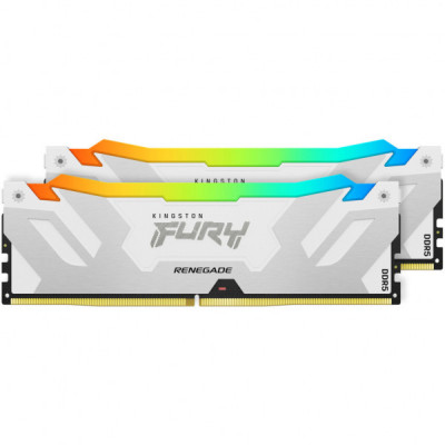 Модуль пам'яті для комп'ютера DDR5 64GB (2x32GB) 6000 MHz Renegade RGB White XMP Kingston Fury (ex.HyperX) (KF560C32RWAK2-64)